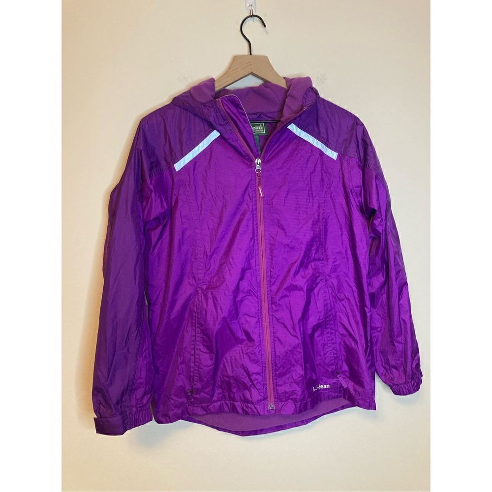 L.L. Bean Girls XL Fleece Lined Jacket Purple Zip Activewear